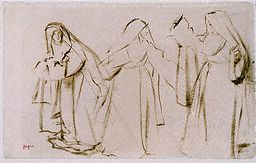 Sketch of Three Nuns - Degas